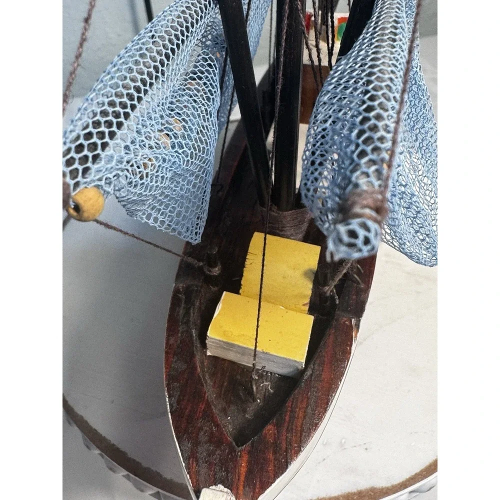 Shrimp Boat Model Fishing Trawler Complete Built Wooden Hull Painted with Stand